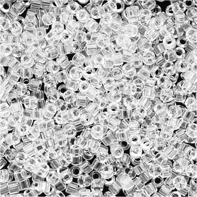 Miyuki Delica Seed Beads, 11/0 Size, Transparent Crystal DB141 (2.5" Tube)