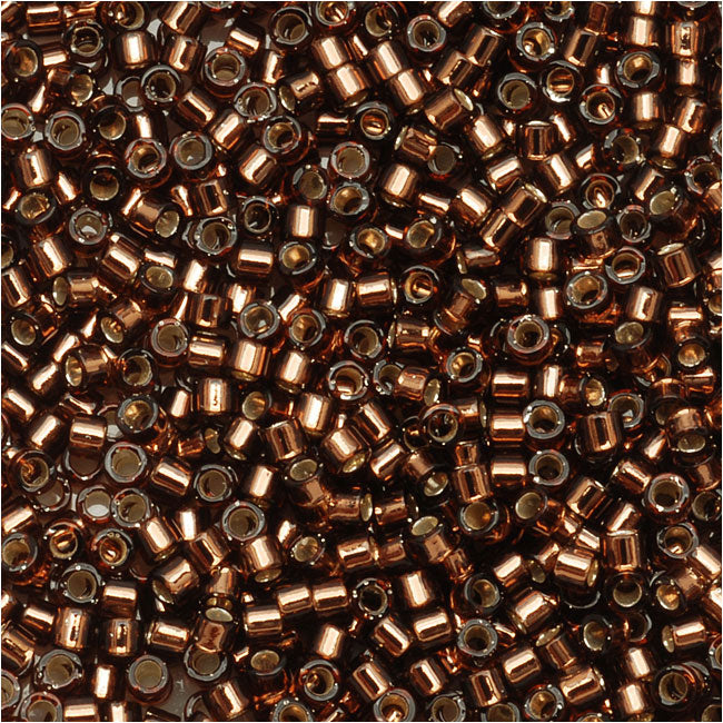 Miyuki Delica Seed Beads, 11/0 Size, Silver Lined Brown DB150 (2.5" Tube)