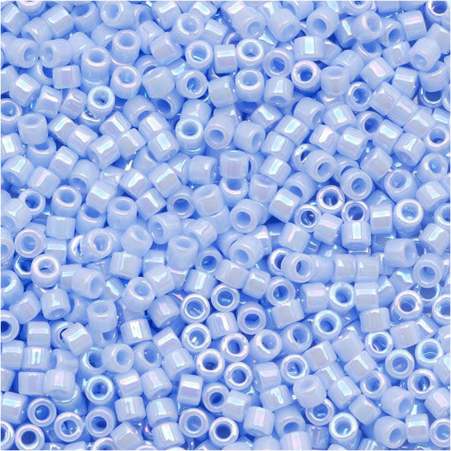 Miyuki Delica Seed Beads, 11/0 Size, Opaque Agate Blue AB DB1577 (10 Grams)