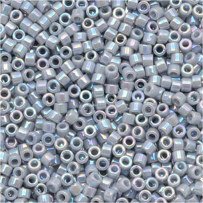 Miyuki Delica Seed Beads, 11/0 Size, Opaque Ghost Grey AB DB1579 (2.5" Tube)