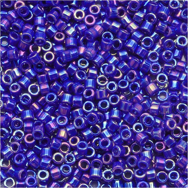 Miyuki Delica Seed Beads, 11/0 Size, Opaque Royal Blue AB DB165 (2.5" Tube)