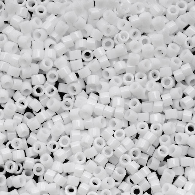 Miyuki Delica Seed Beads, 11/0 Size, Opaque Chalk White DB200 (2.5" Tube)