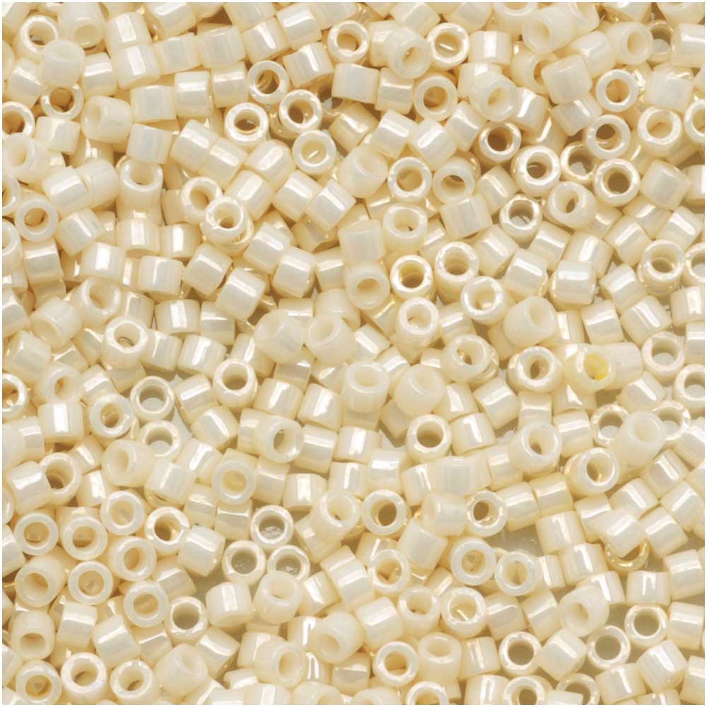 Miyuki Delica Seed Beads, 11/0 Size, Ceylon Cream DB203 (2.5" Tube)