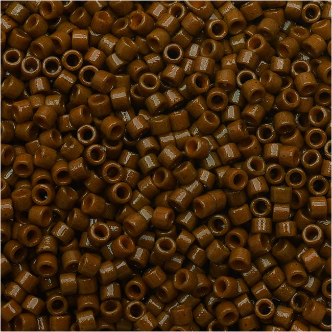 Miyuki Delica Seed Beads, 11/0 Size, Duracoat Opaque Cognac DB2142 (10 Grams)