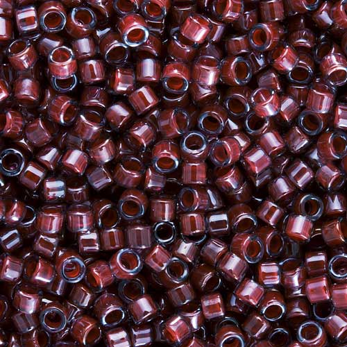 Miyuki Delica Seed Beads, 11/0 Size, Dark Plum Lined Crystal DB280 (2.5" Tube)