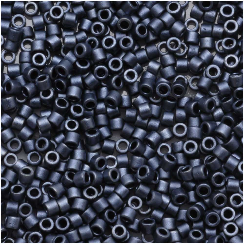 Miyuki Delica Seed Beads, 11/0 Size, Matte Blue Grey DB301 (2.5" Tube)