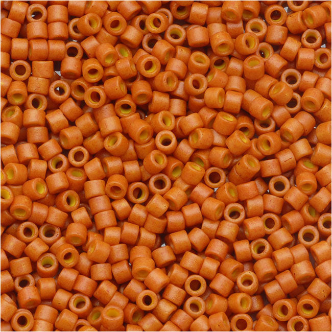 Miyuki Delica Seed Beads, 11/0 Size, Dyed Opaque Pumpkin DB653 (2.5" Tube)