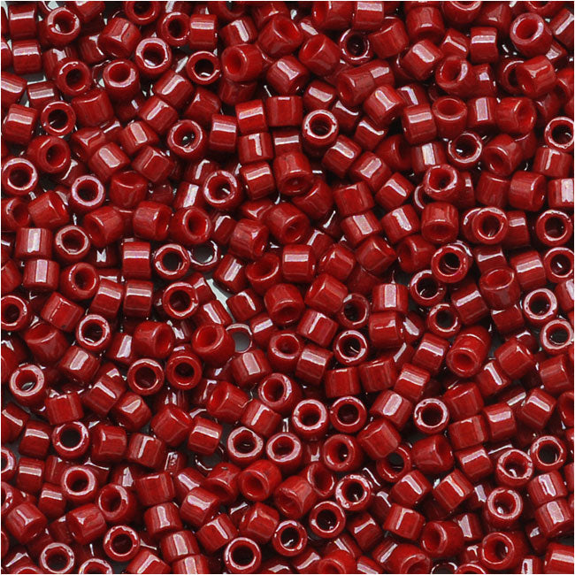 Miyuki Delica Seed Beads, 11/0 Size, Dyed Opaque Cranberry DB654 (2.5" Tube)