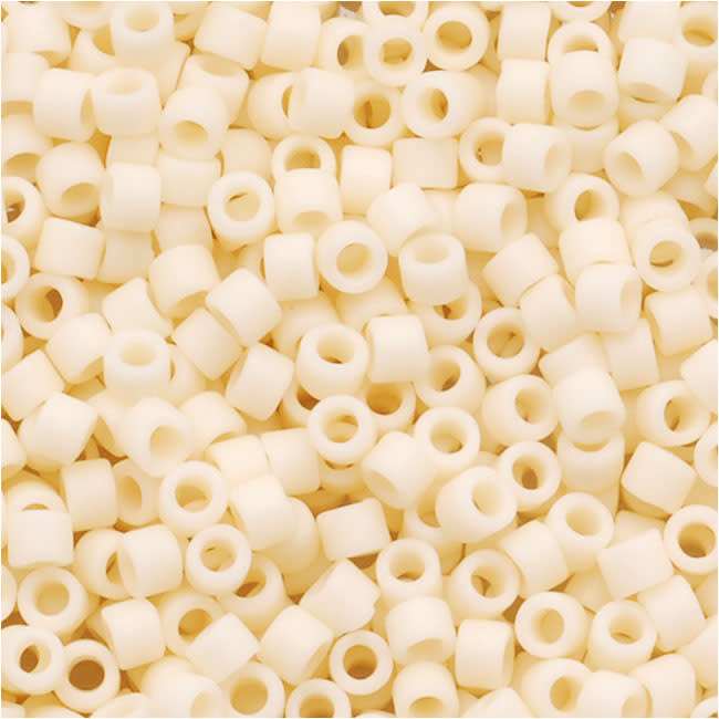 Miyuki Delica Seed Beads, 11/0 Size, Matte Opaque Cream DB762 (10 Grams)
