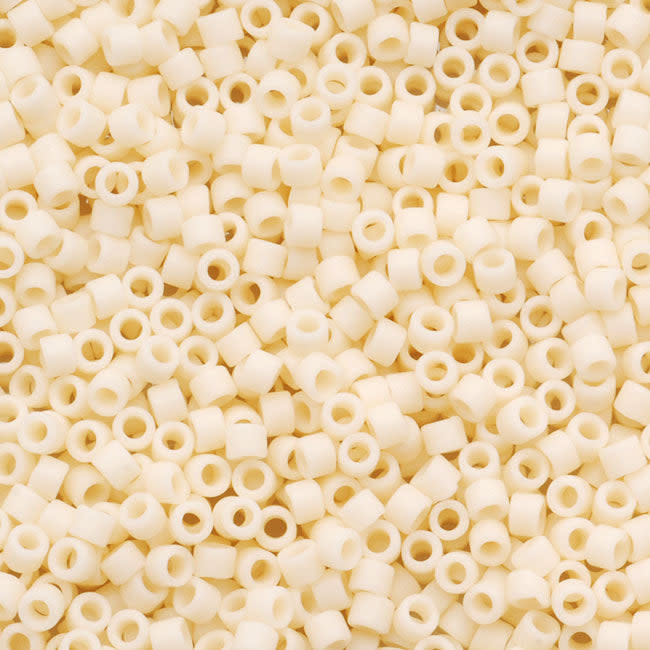 Miyuki Delica Seed Beads, 11/0 Size, Matte Opaque Cream DB762 (10 Grams)