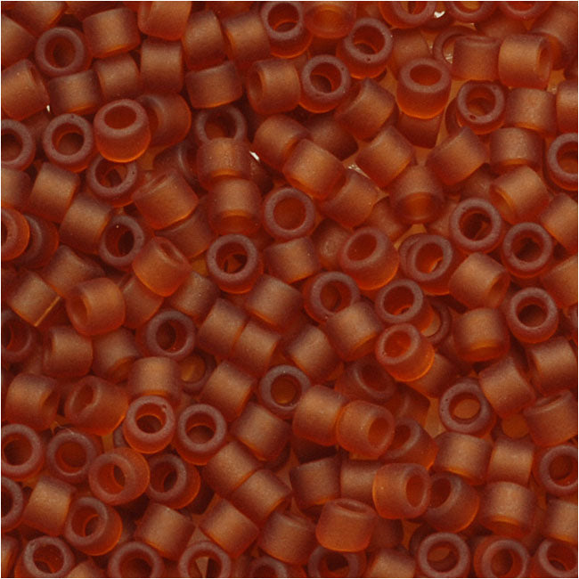 Miyuki Delica Seed Beads, 11/0 Size, Transparent Matte Amber DB764 (2.5" Tube)
