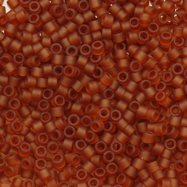 Miyuki Delica Seed Beads, 11/0 Size, Transparent Matte Amber DB764 (2.5" Tube)