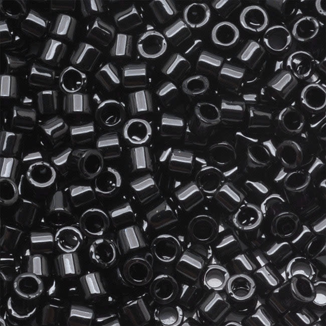 Miyuki Delica Seed Beads, 10/0 Size, Opaque Black DBM10 (10 Grams)
