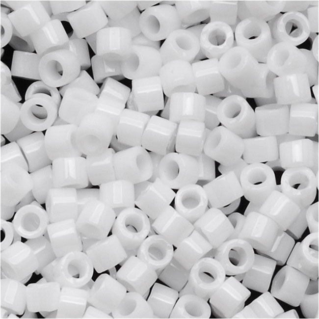Miyuki Delica Seed Beads, 10/0 Size, Opaque Chalk White DBM200 (10 Grams)
