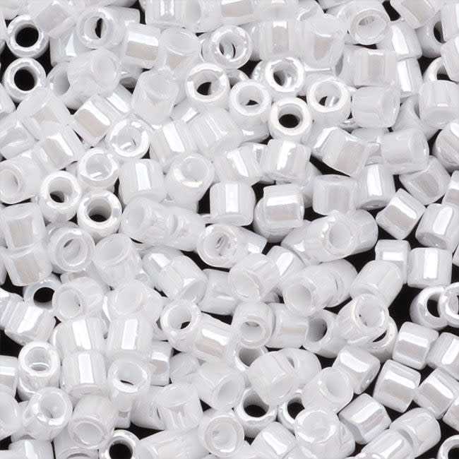 Miyuki Delica Seed Beads, 10/0 Size, Opaque White Pearl DBM201 (10 Grams)