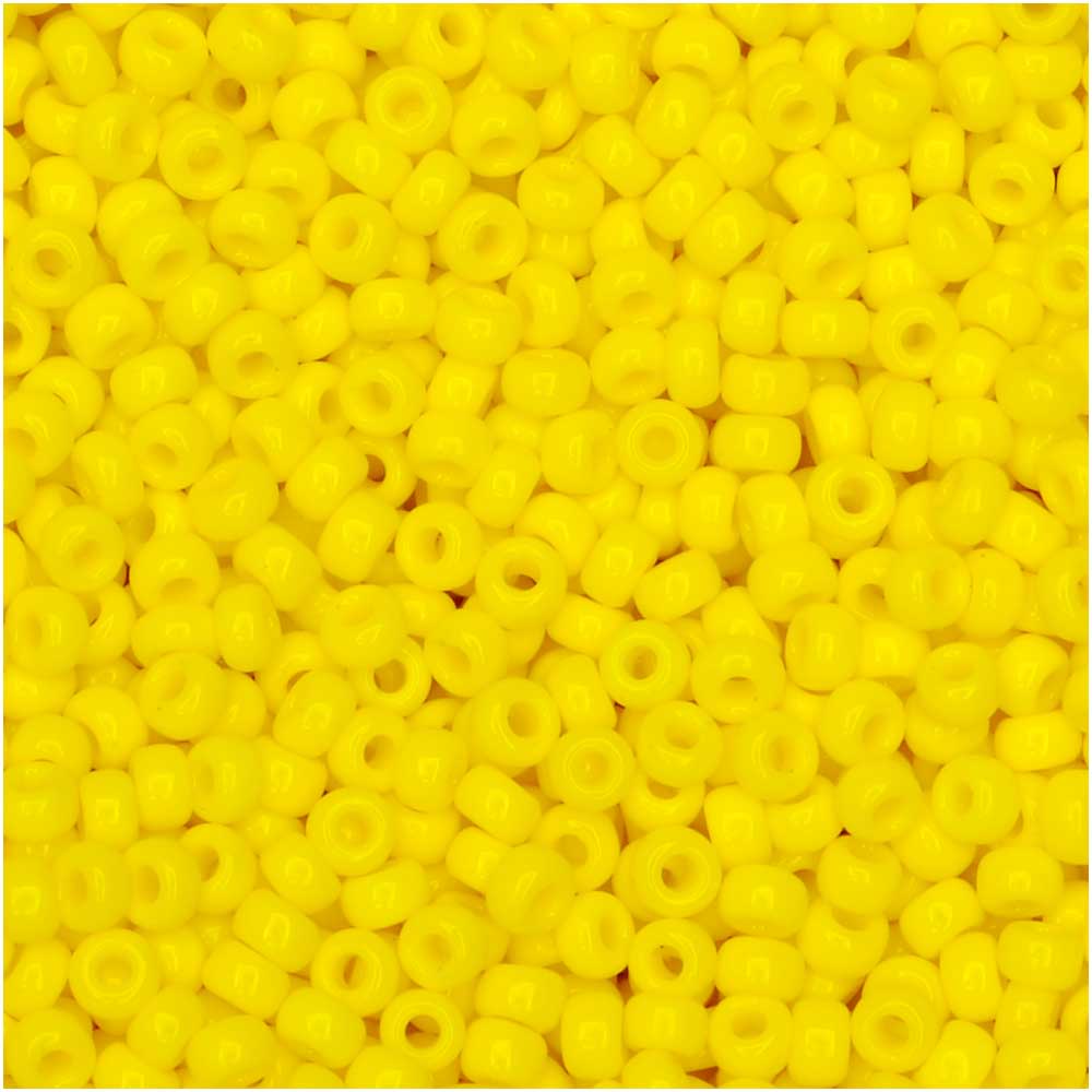 Miyuki Round Seed Beads, 11/0 Size, #404 Opaque Yellow (10 Gram Tube)