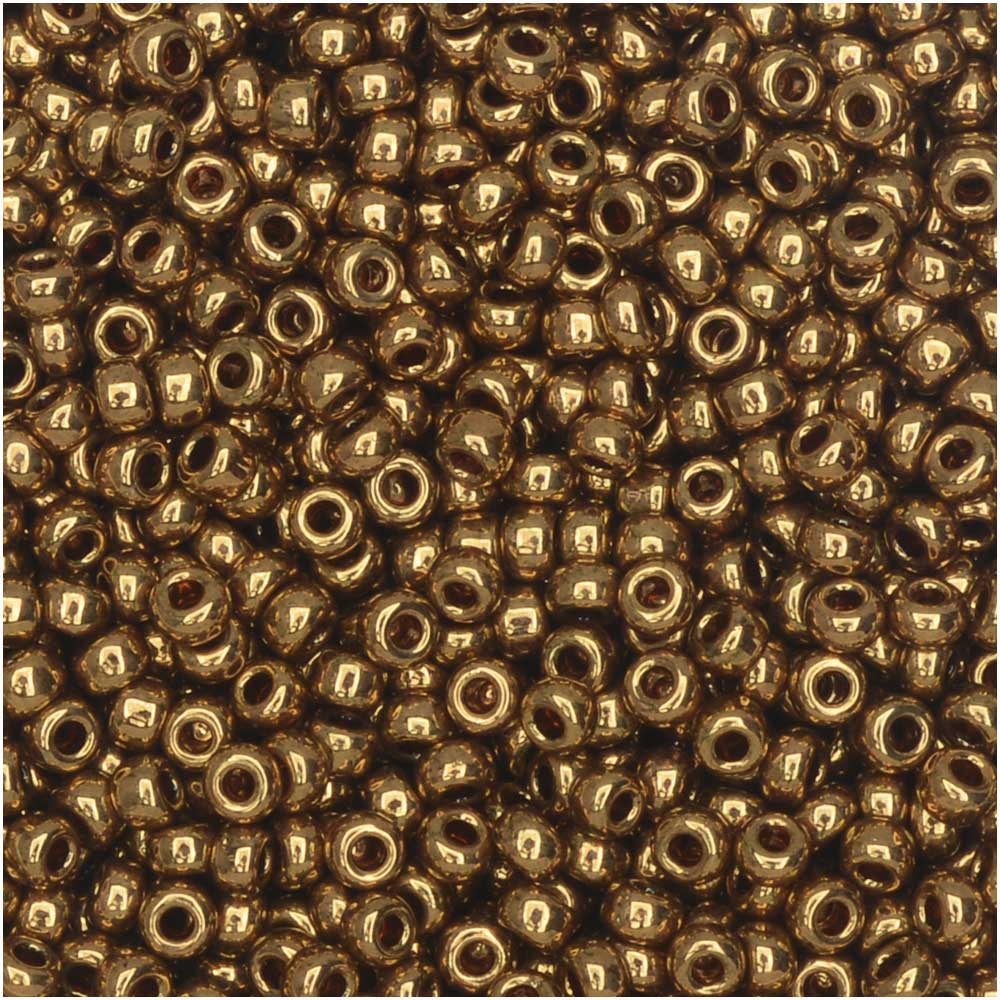 Miyuki Round Seed Beads, 11/0 Size, #457L Metallic Light Bronze (10 Gram Tube)
