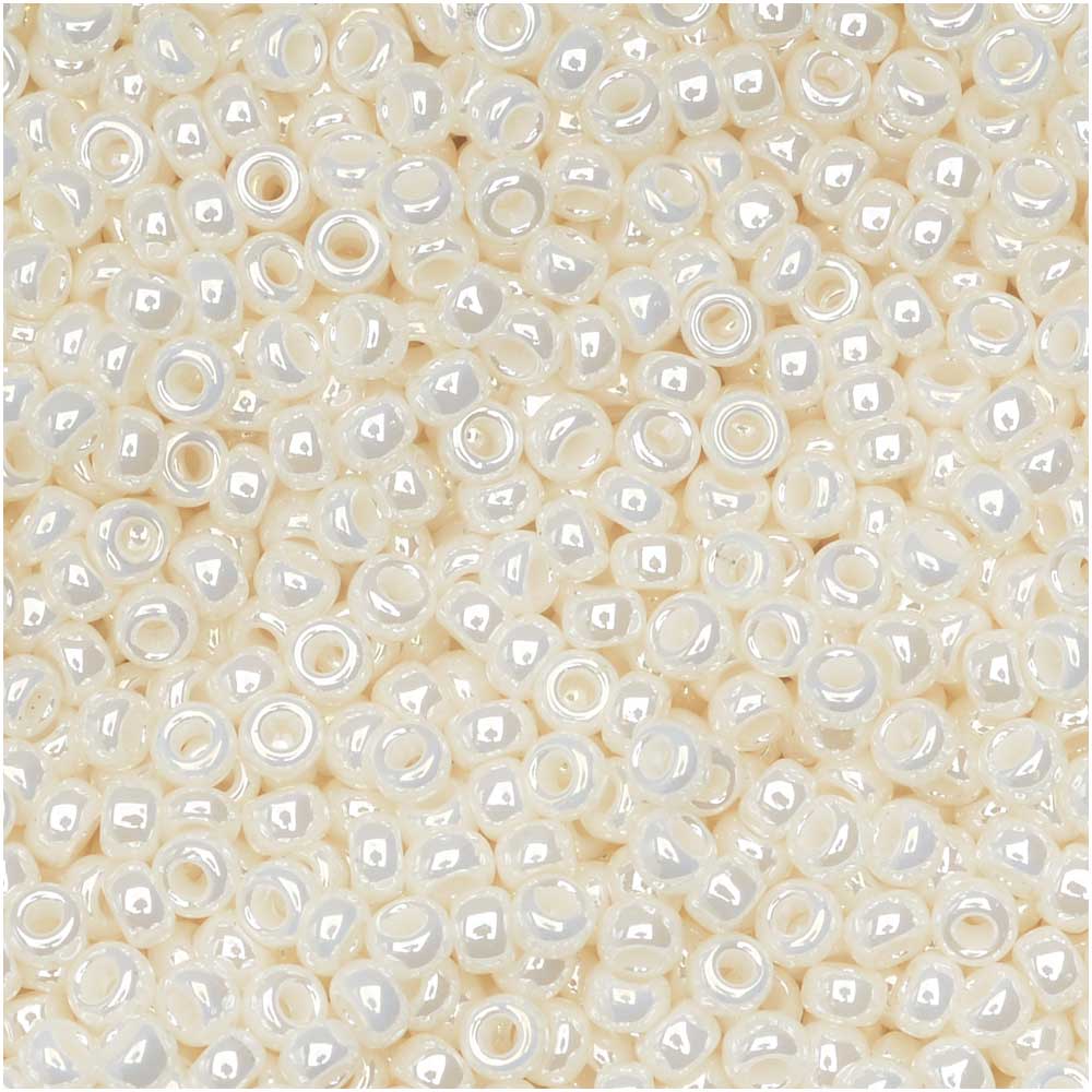Miyuki Round Seed Beads, 11/0 Size, #592 Ivory Ceylon (10 Gram Tube)