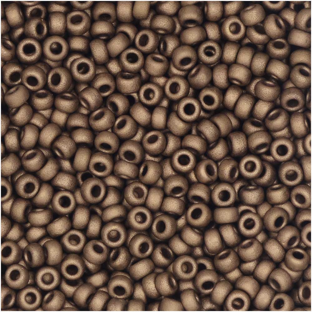 Miyuki Round Seed Beads, 11/0 Size, #2006 Matte Metallic Dark Bronze (10 Gram Tube)