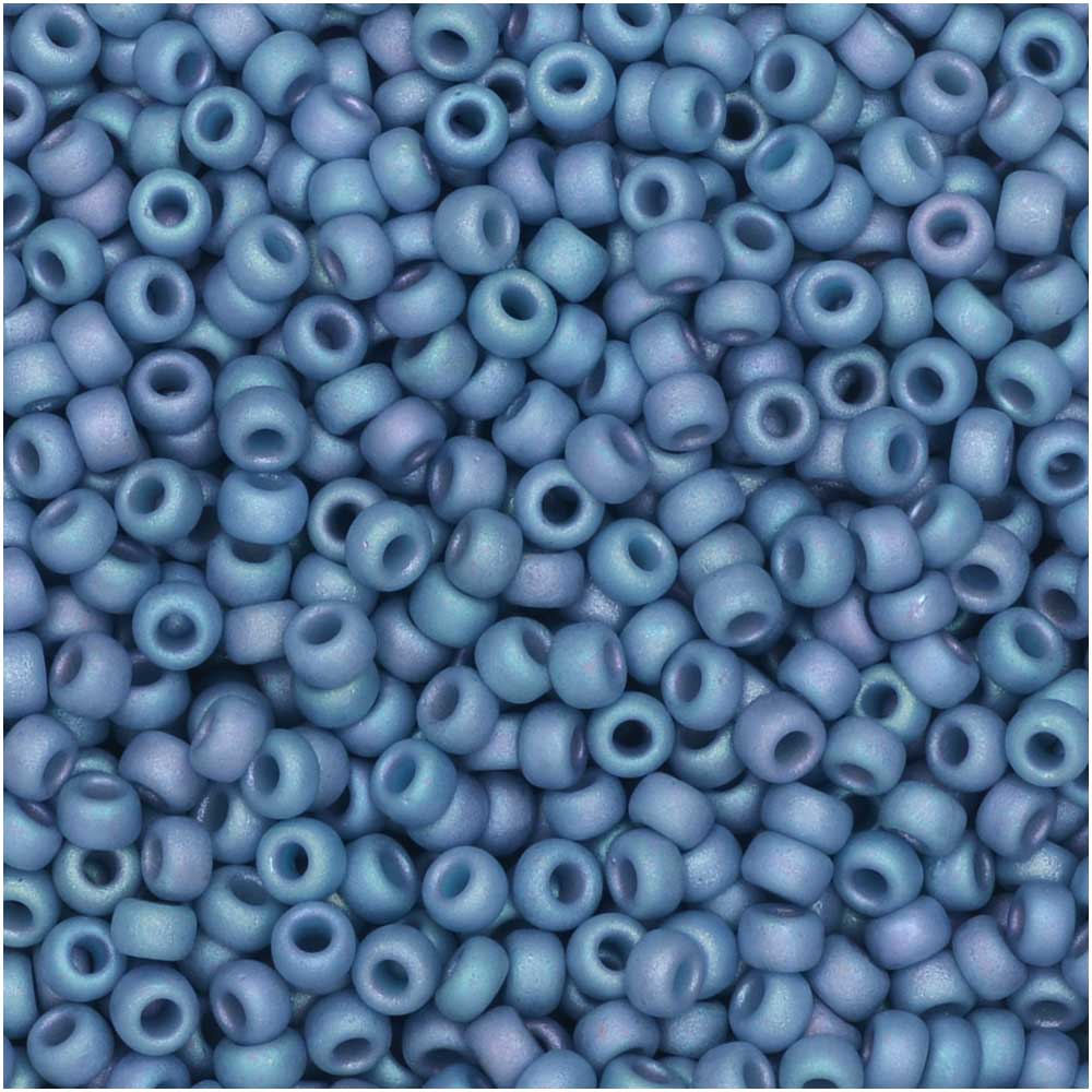 Miyuki Round Seed Beads, 11/0 Size, #2030 Fancy Frosted Pale Blue Lilac (10 Gram Tube)