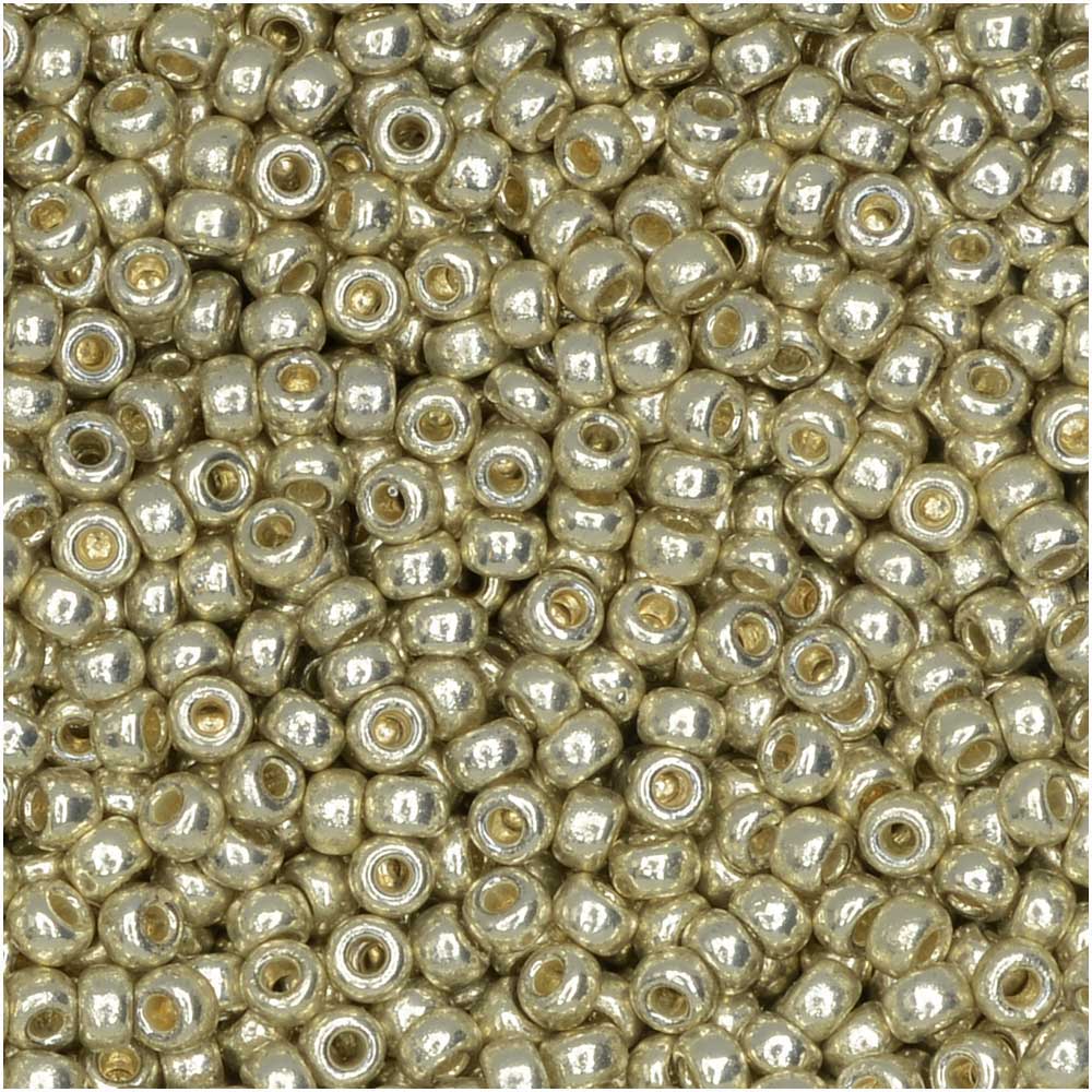 Miyuki Round Seed Beads, 11/0, #4201 Duracoat Galvanized Silver, Plated (10 Gram Tube)