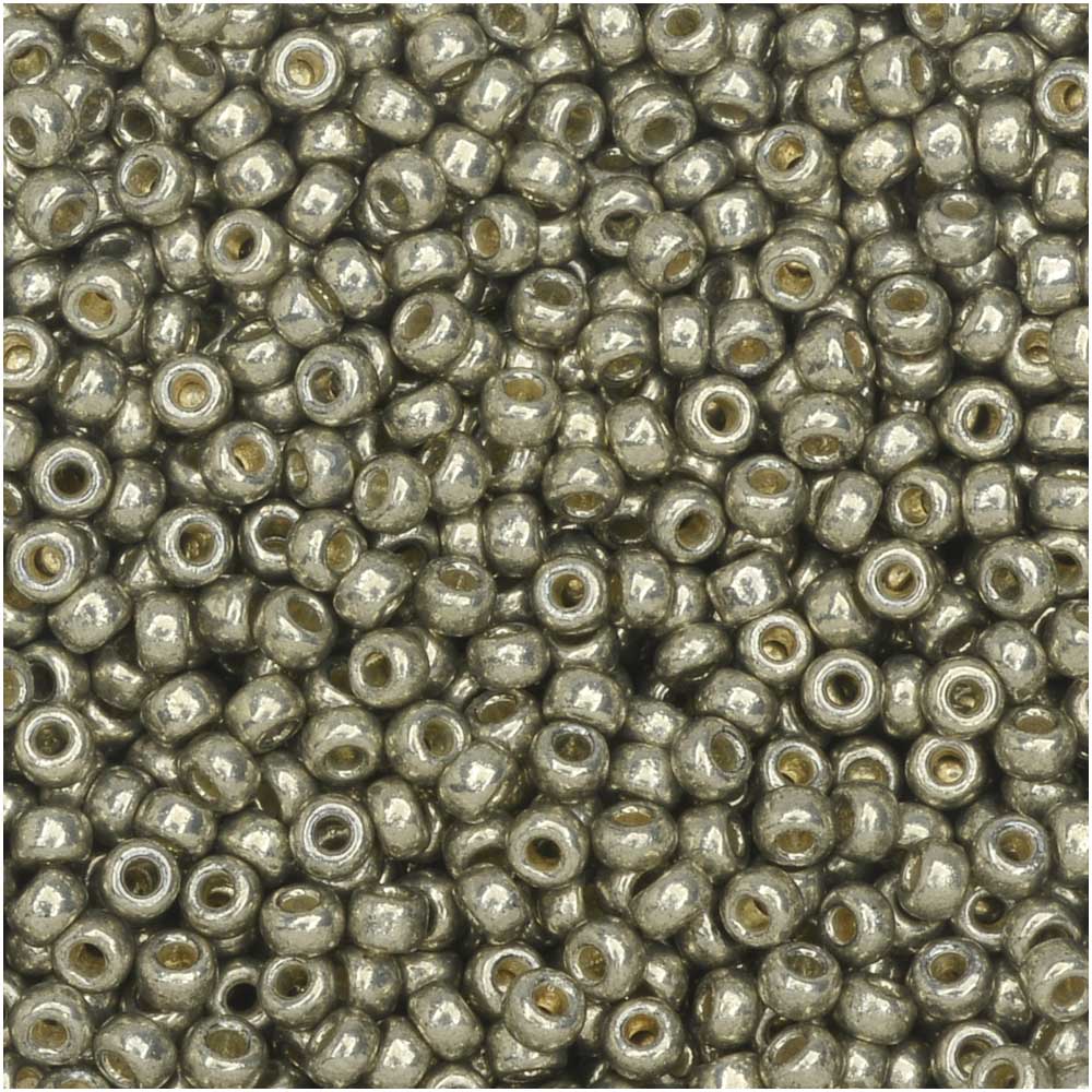 Miyuki Round Seed Beads, 11/0, #4221 Duracoat Galvanized Light Smokey Pewter (10 Gram Tube)