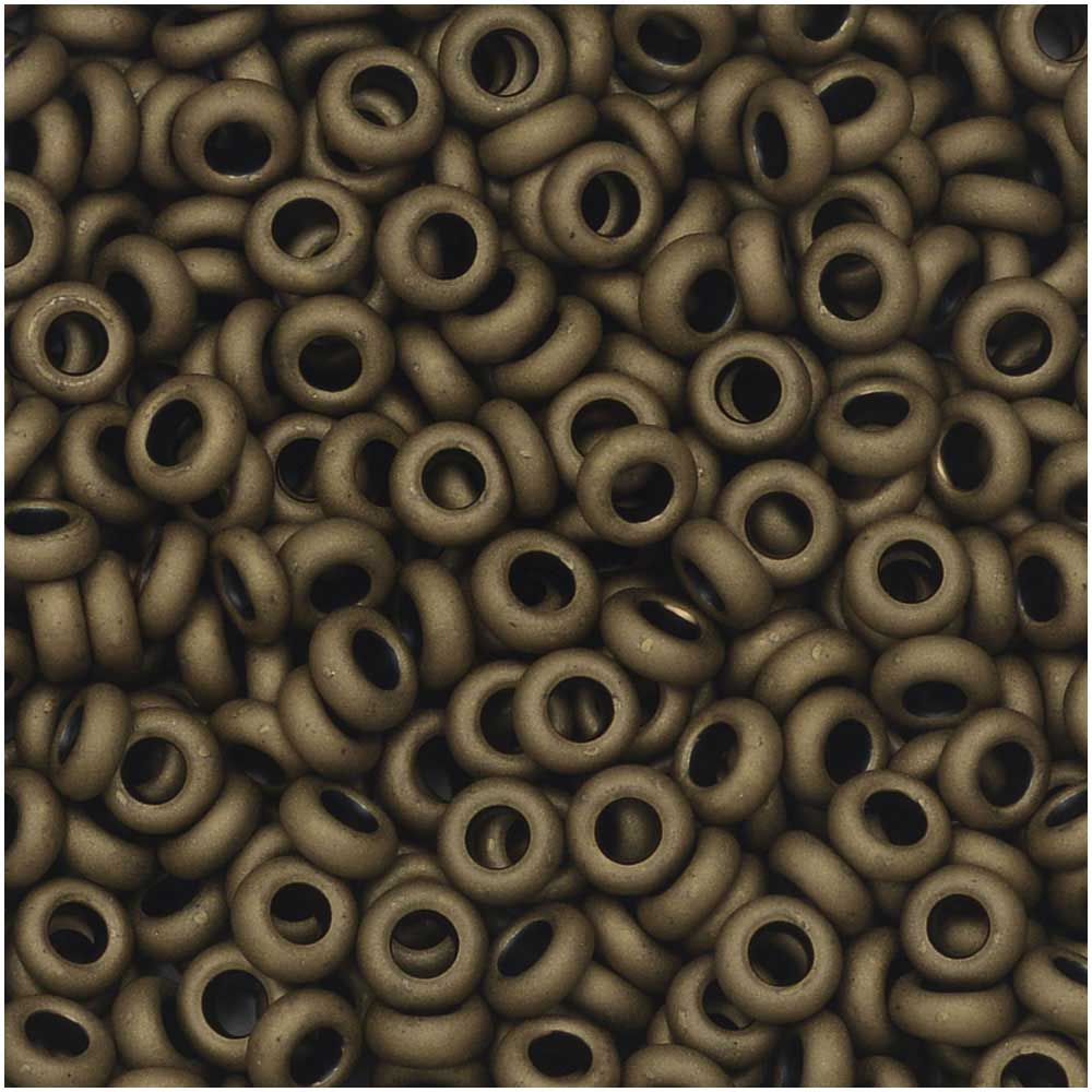 Toho Demi Round Seed Beads, Thin 8/0 (3mm) Size, #702 Matte Dark Copper (5 Grams)
