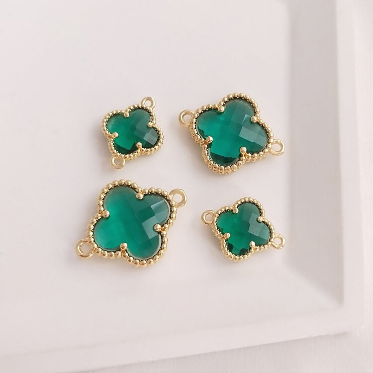 Crystal zirconium four-leaf clover DIY double hanging accessories