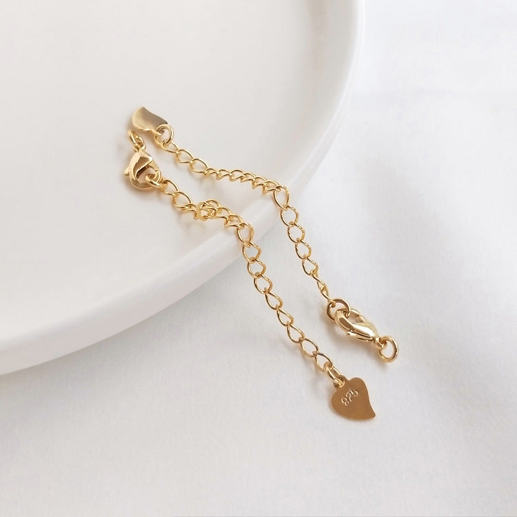 14k gold-plated tail chain, 6.5cm long, with lobster clasp and open ring