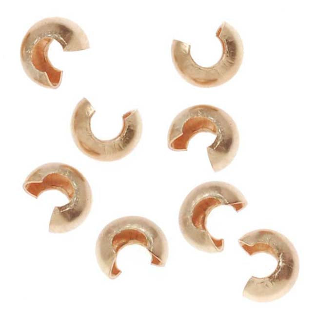 Crimp Bead Covers, 3mm, 14K Gold-Plated (10 Pieces)