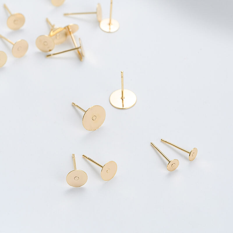Titanium steel natural color gold-clad flat-head pin with hanging flat pin