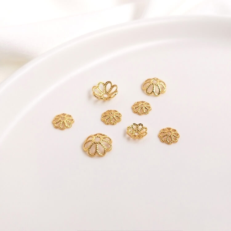 Copper-clad 18K real gold, white gold, rose gold 6mm, 8mm receptacle