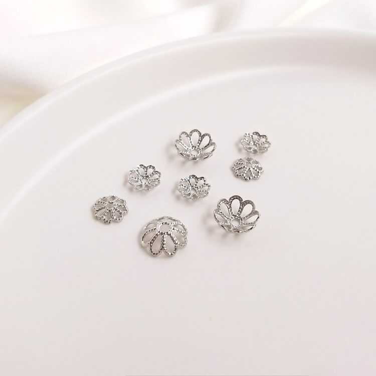 Copper-clad 18K real gold, white gold, rose gold 6mm, 8mm receptacle