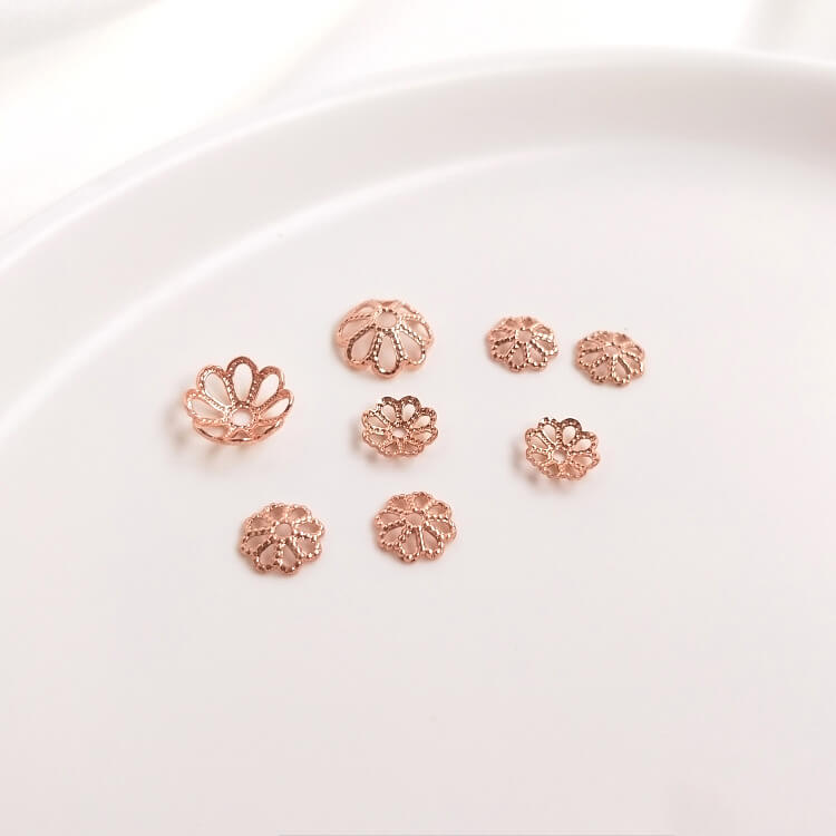 Copper-clad 18K real gold, white gold, rose gold 6mm, 8mm receptacle