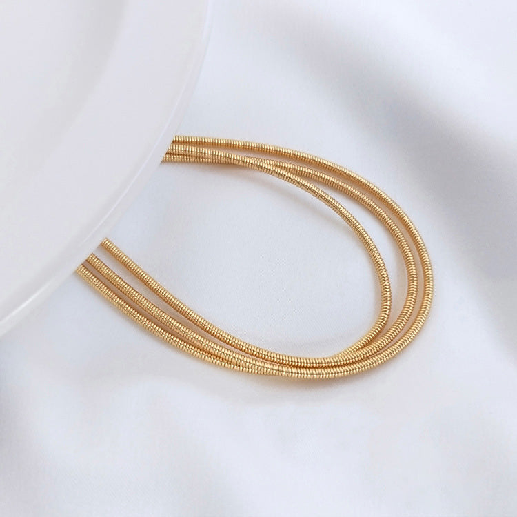 Copper soft spring tube, 14k gold-plated & thick silver-plated (20cm per tube)
