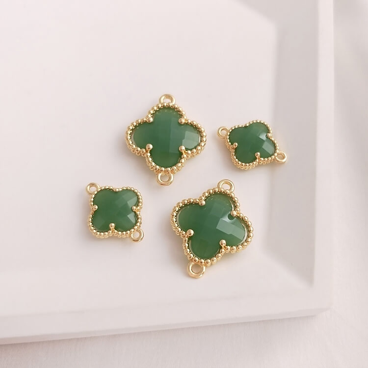 Crystal zirconium four-leaf clover DIY double hanging accessories