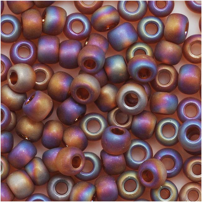 Toho Round Seed Beads 11/0 177F 'Transparent Rainbow Frosted Smoky Topaz' 5 Gram Tube