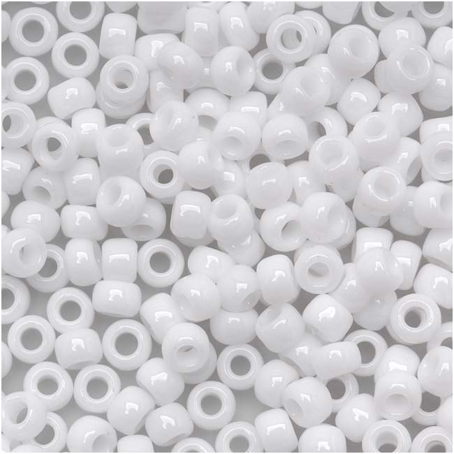 Toho Round Seed Beads 8/0 41 Opaque White 10 Gram Tube