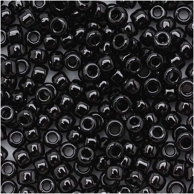 Toho Round Seed Beads 8/0 49 'Opaque Jet' 10 Gram