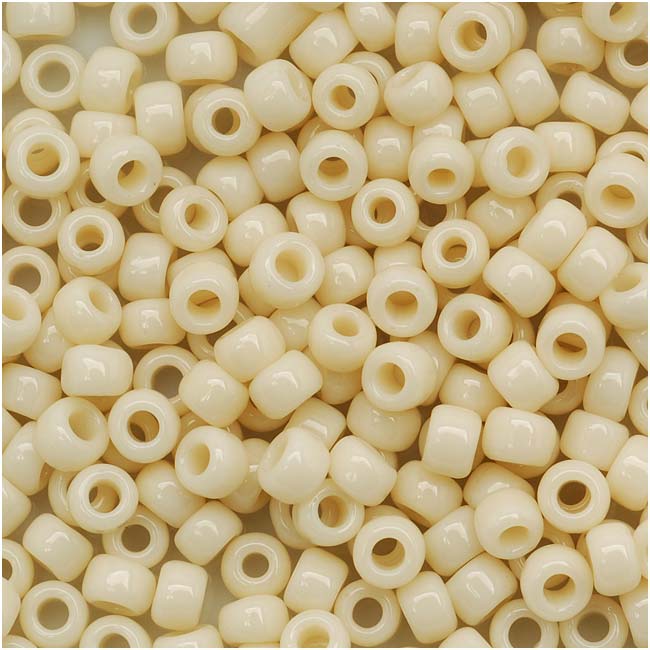 Toho Round Seed Beads 8/0 #51 'Opaque Lt Beige' 10 Gram Tube