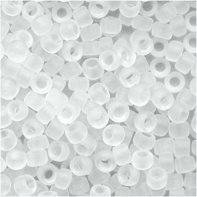Toho Round Seed Beads 8/0 1F 'Transparent Frosted Crystal' 10 Gram Tube
