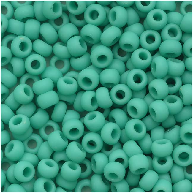 Toho Round Seed Beads 8/0 55F 'Opaque Frosted Turquoise' 10 Gram