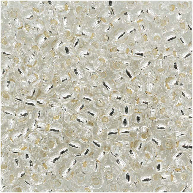 Toho Round Seed Beads 11/0 #21 'Silver Lined Crystal' 10 Gram Tube