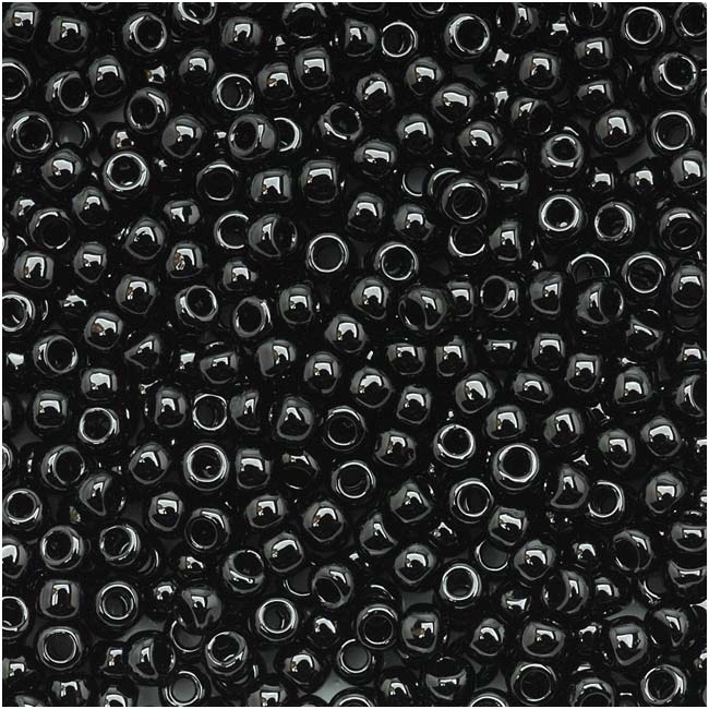 Toho Round Seed Beads 11/0 #49 'Opaque Jet' 10 Gram