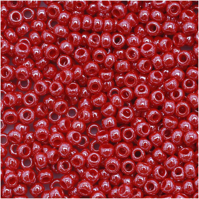 Toho Round Seed Beads 15/0 125 'Opaque Lustered Cherry' 5 Gram Tube