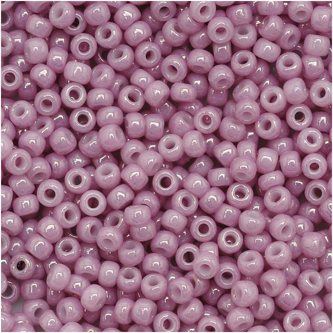 Toho Round Seed Beads 15/0 127 'Opaque Lustered Pale Mauve' 5 Gram Tube