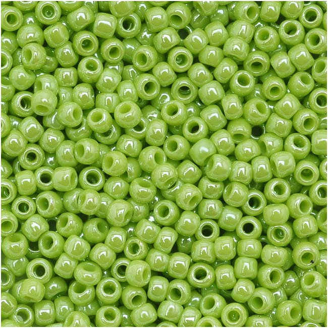 Toho Round Seed Beads 8/0 131 'Opaque Lustered Sour Apple' 10 Gram Tube