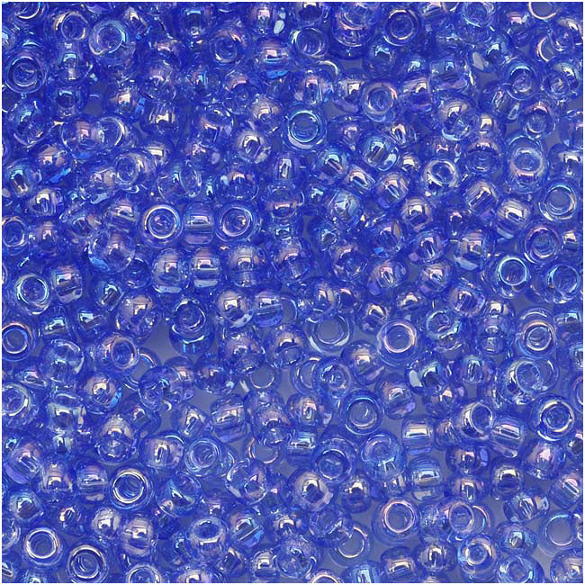 Toho Round Seed Beads 15/0 168 Transparent Rainbow Lt Sapphire 5 Gram Tube