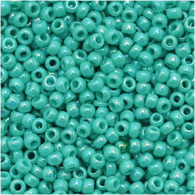 Toho Round Seed Beads 11/0 413 'Opaque Rainbow Turquoise' 10 Gram