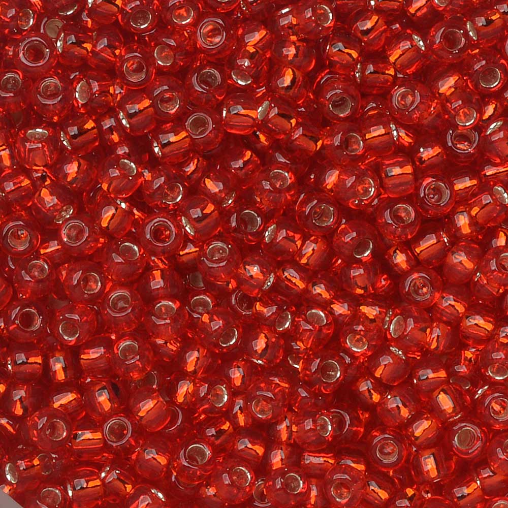 Toho Seed Beads, Round 15/0 #25B 'Silver Lined Siam Ruby' (5 Grams)